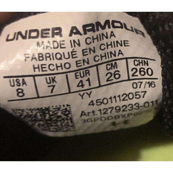 Under Armour Charged Mens Sz 8 Black On Black W/ White Trim Baseball Cleats. NEW - Picture 6 of 7